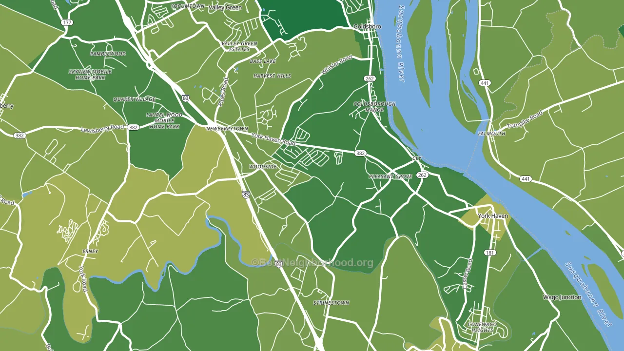 York Haven, PA block-group voter-turnout map