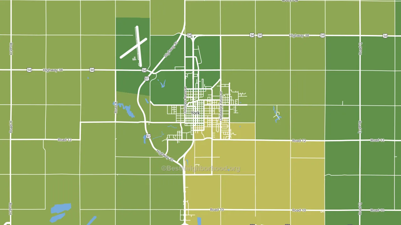 York, NE block-group voter-turnout map