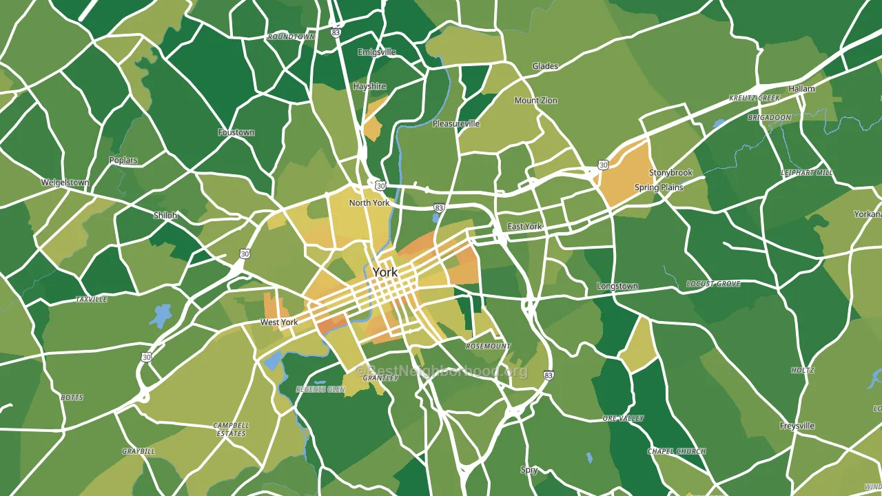 York, PA block-group voter-turnout map