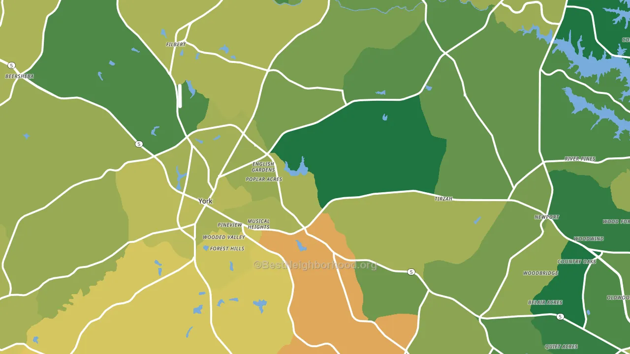 York, SC block-group voter-turnout map