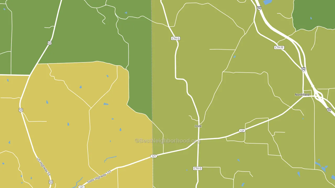 York, WI block-group voter-turnout map