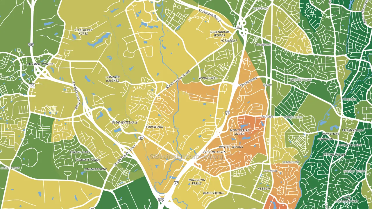 Yorkmount, Charlotte, NC block-group voter-turnout map
