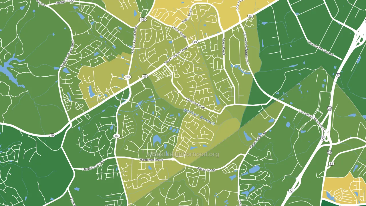 Yorkshire, Charlotte, NC block-group voter-turnout map