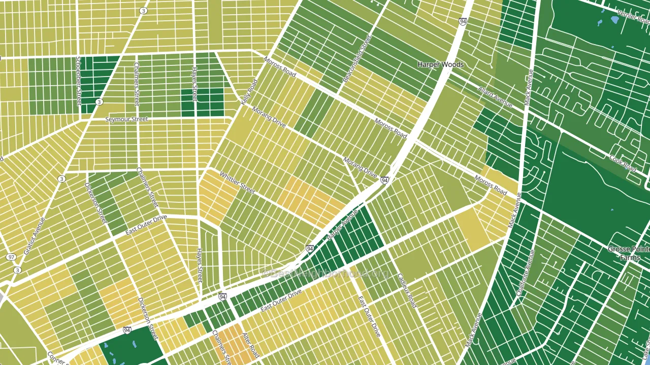 Yorkshire Woods, Detroit, MI block-group voter-turnout map