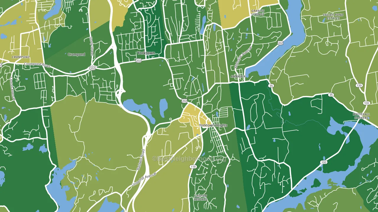 Yorktown Heights, NY block-group voter-turnout map