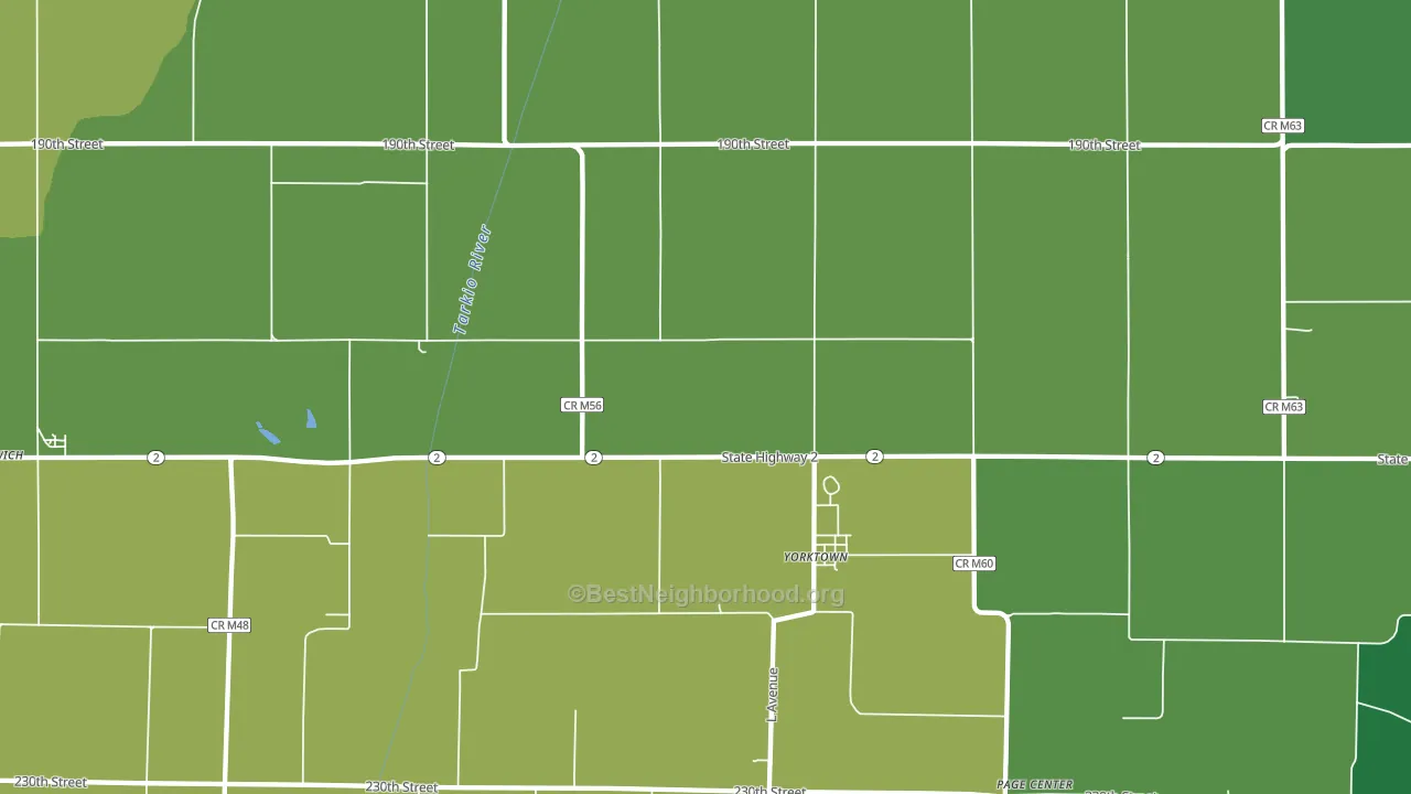 Yorktown, IA block-group voter-turnout map