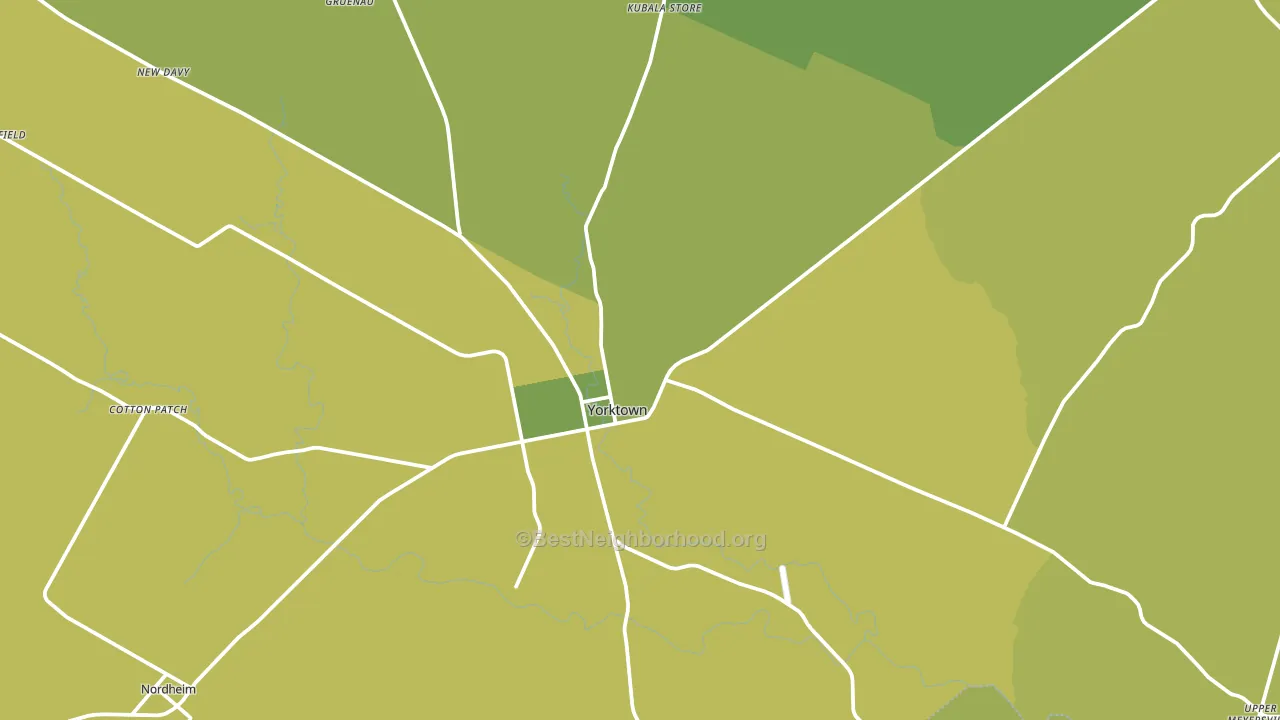 Yorktown, TX block-group voter-turnout map