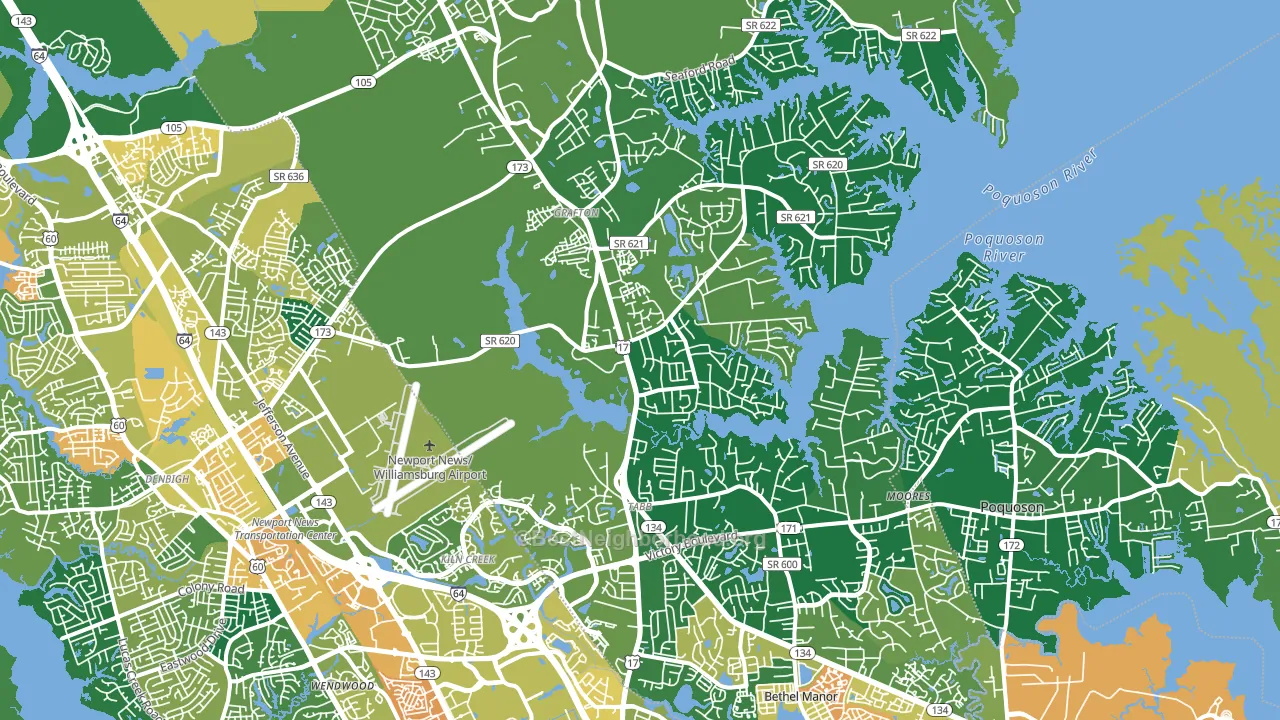 Yorktown, VA block-group voter-turnout map
