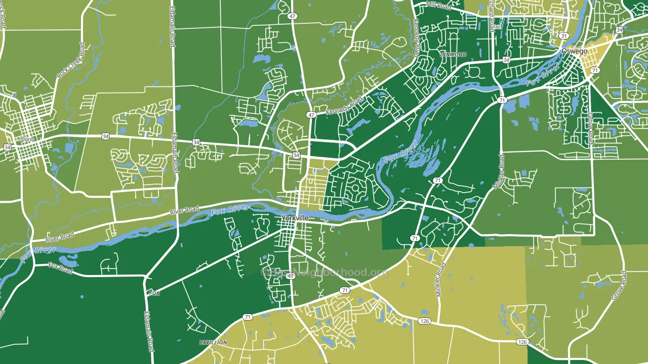Yorkville, IL block-group voter-turnout map