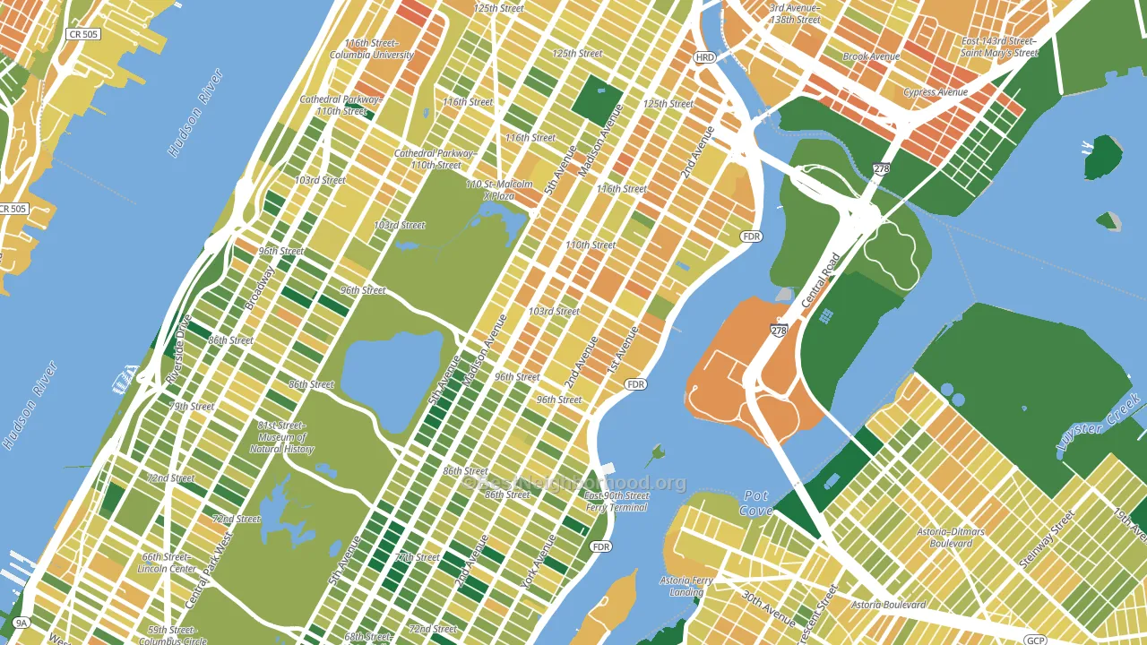 Yorkville, Manhattan, NY block-group voter-turnout map