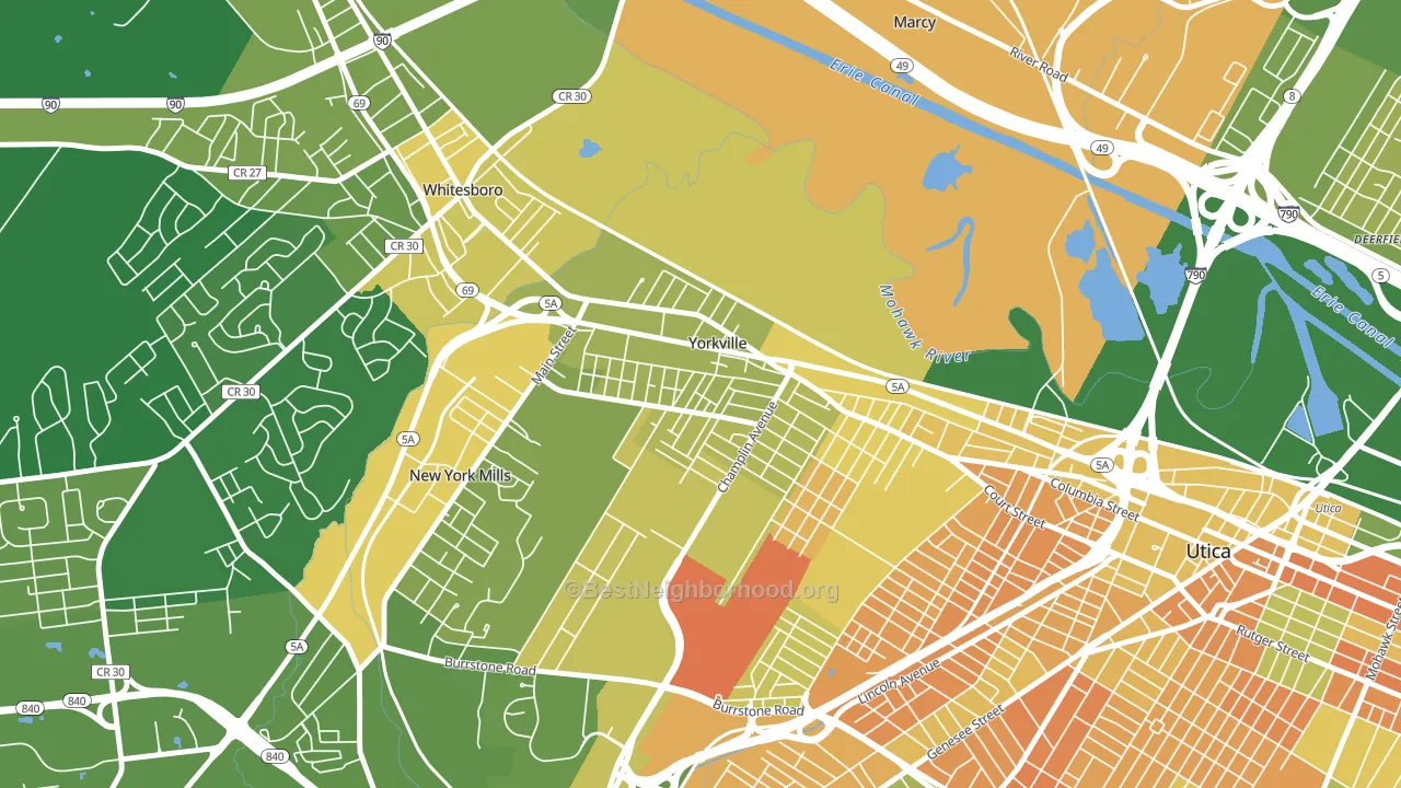 Yorkville, NY block-group voter-turnout map