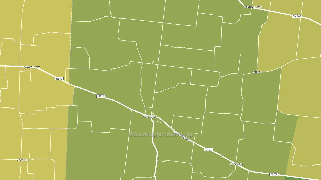 Yorkville, TN block-group voter-turnout map