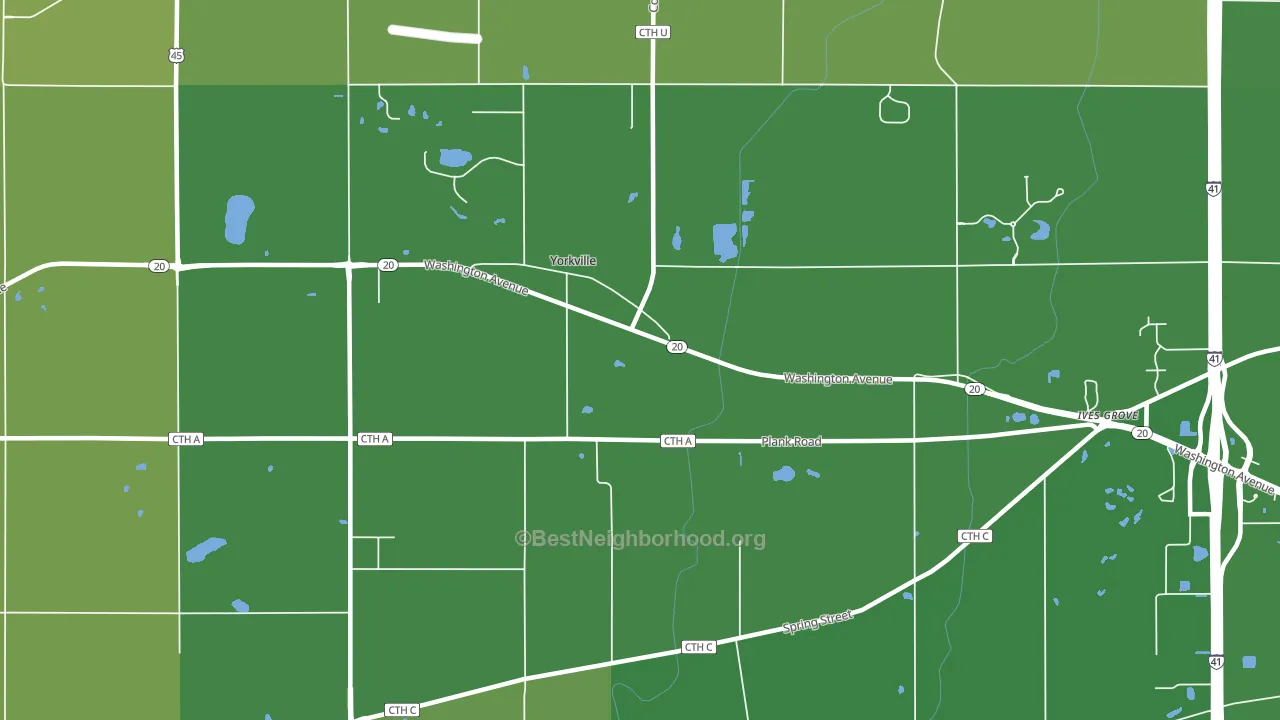 Yorkville, WI block-group voter-turnout map