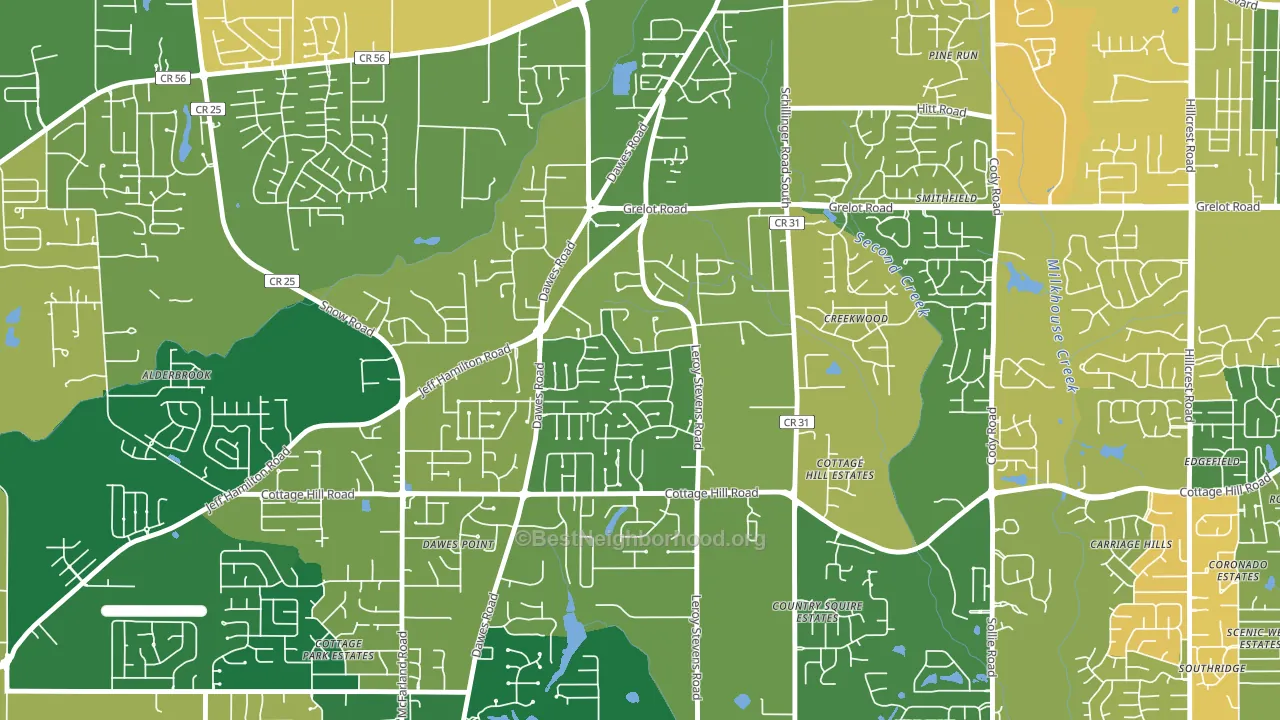 Yorkwood, Mobile, AL block-group voter-turnout map