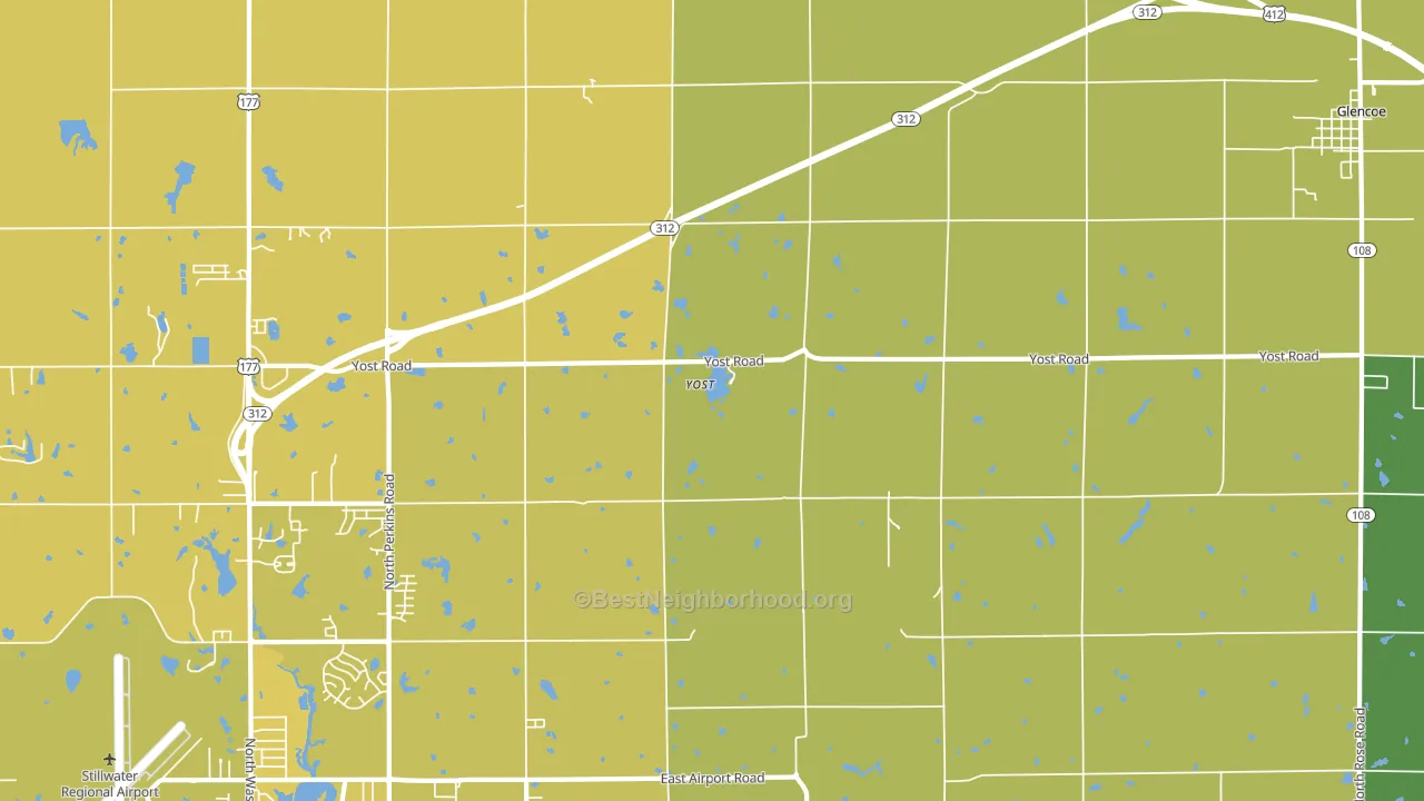 Yost, OK block-group voter-turnout map