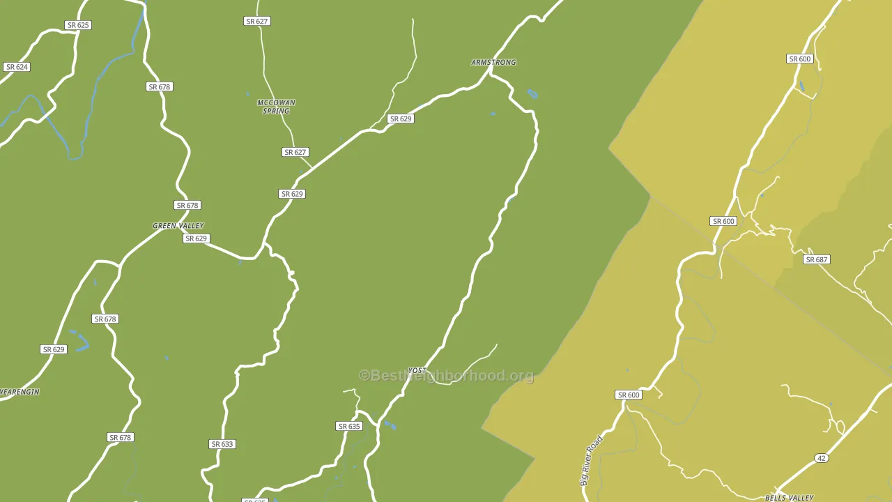 Yost, VA block-group voter-turnout map