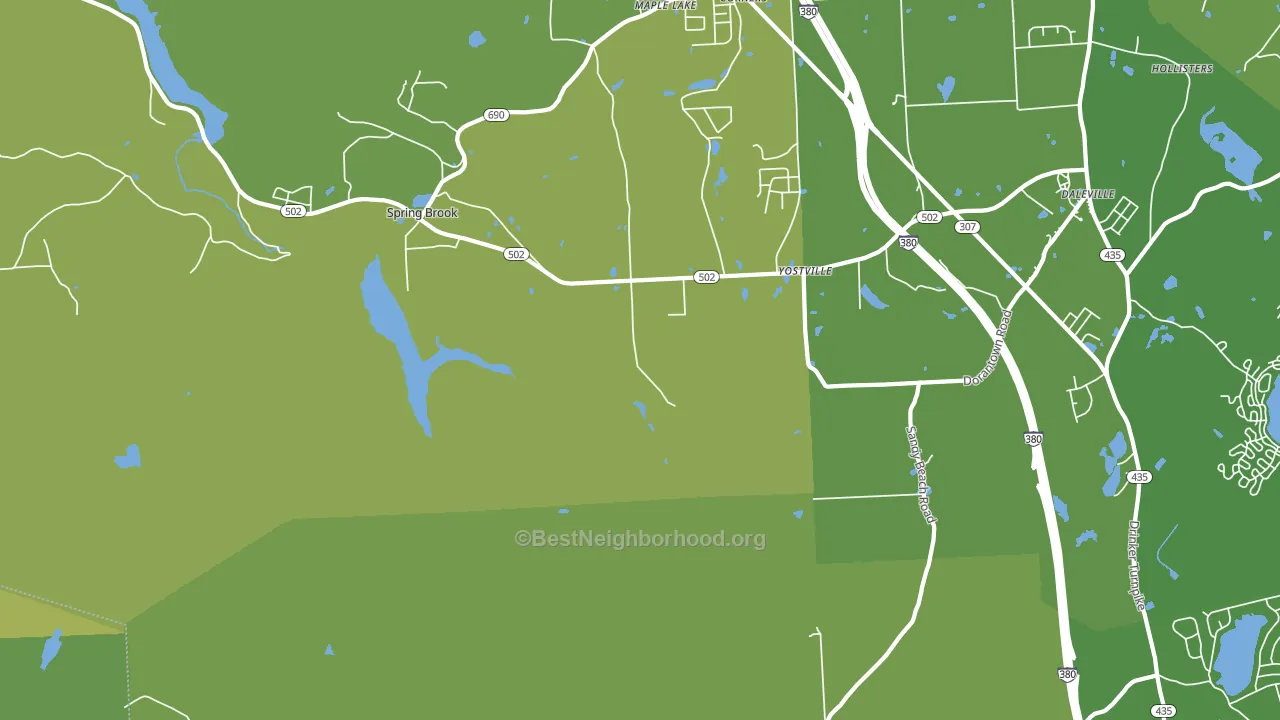 Yostville, PA block-group voter-turnout map