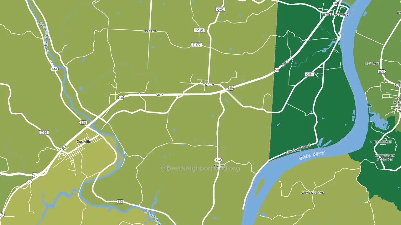 Youba, OH block-group voter-turnout map