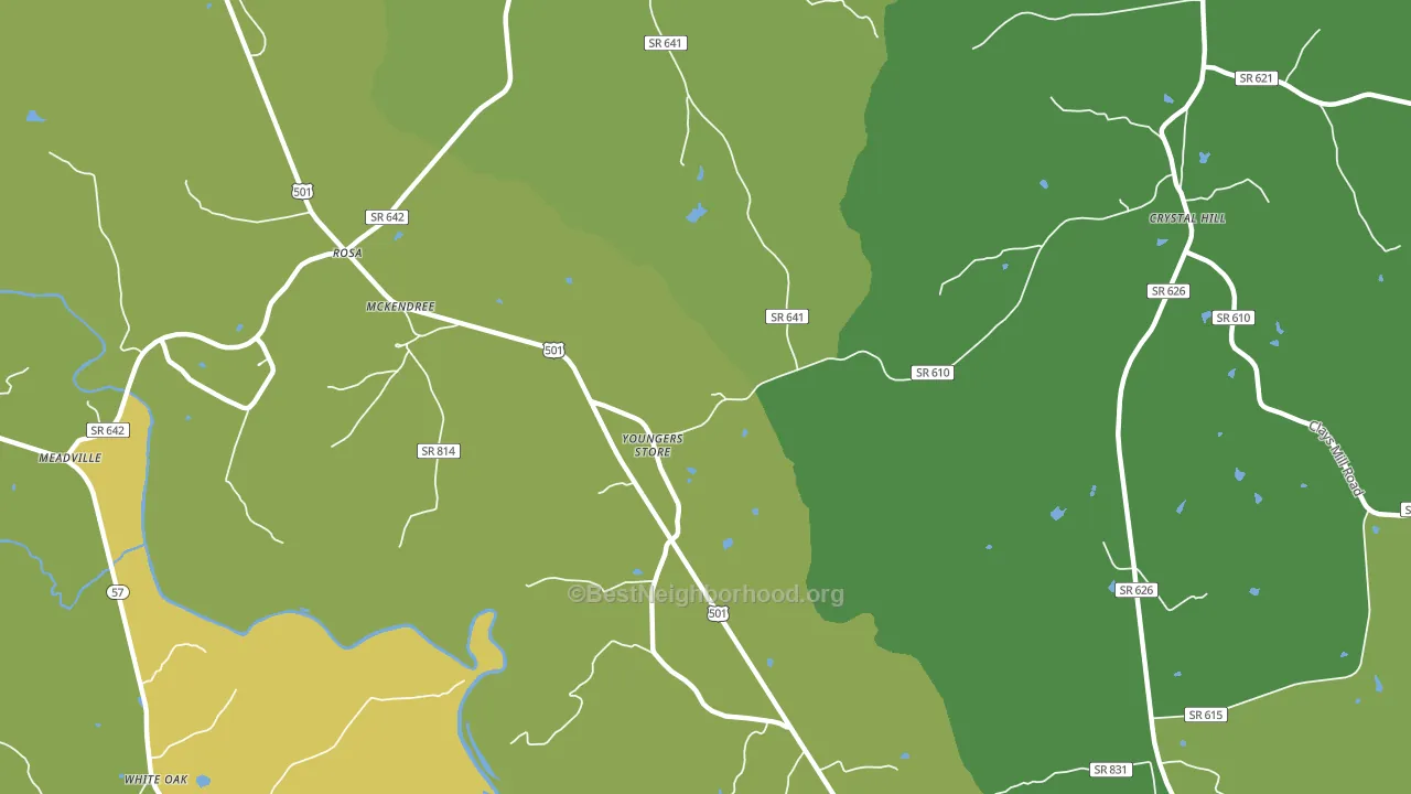 Youngers Store, VA block-group voter-turnout map