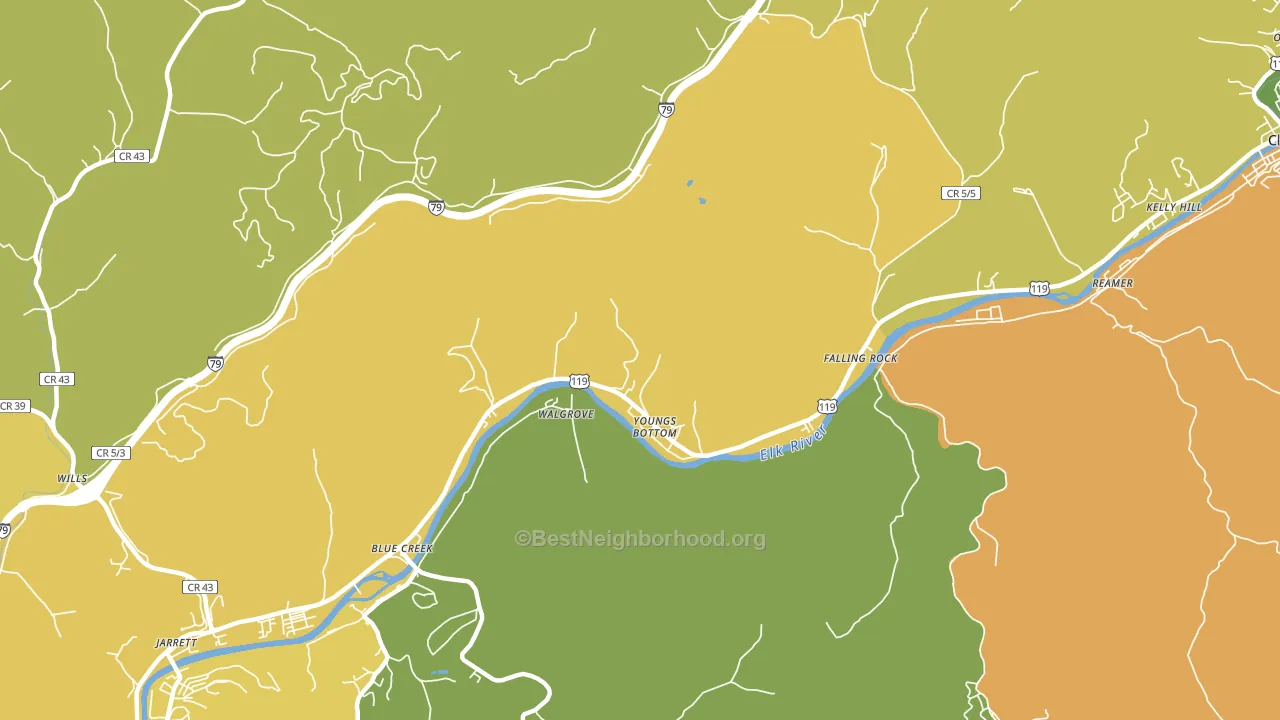 Youngs Bottom, WV block-group voter-turnout map
