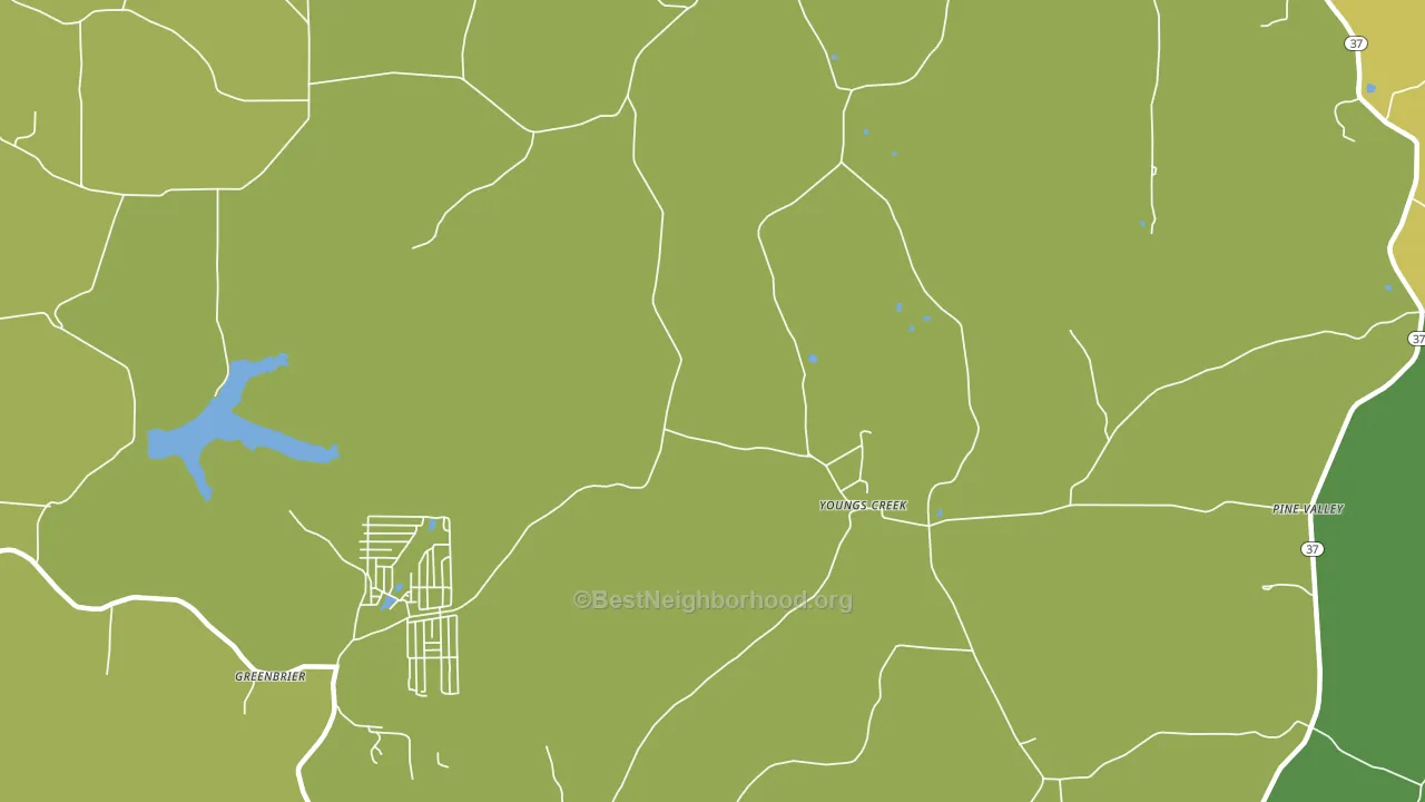 Youngs Creek, IN block-group voter-turnout map