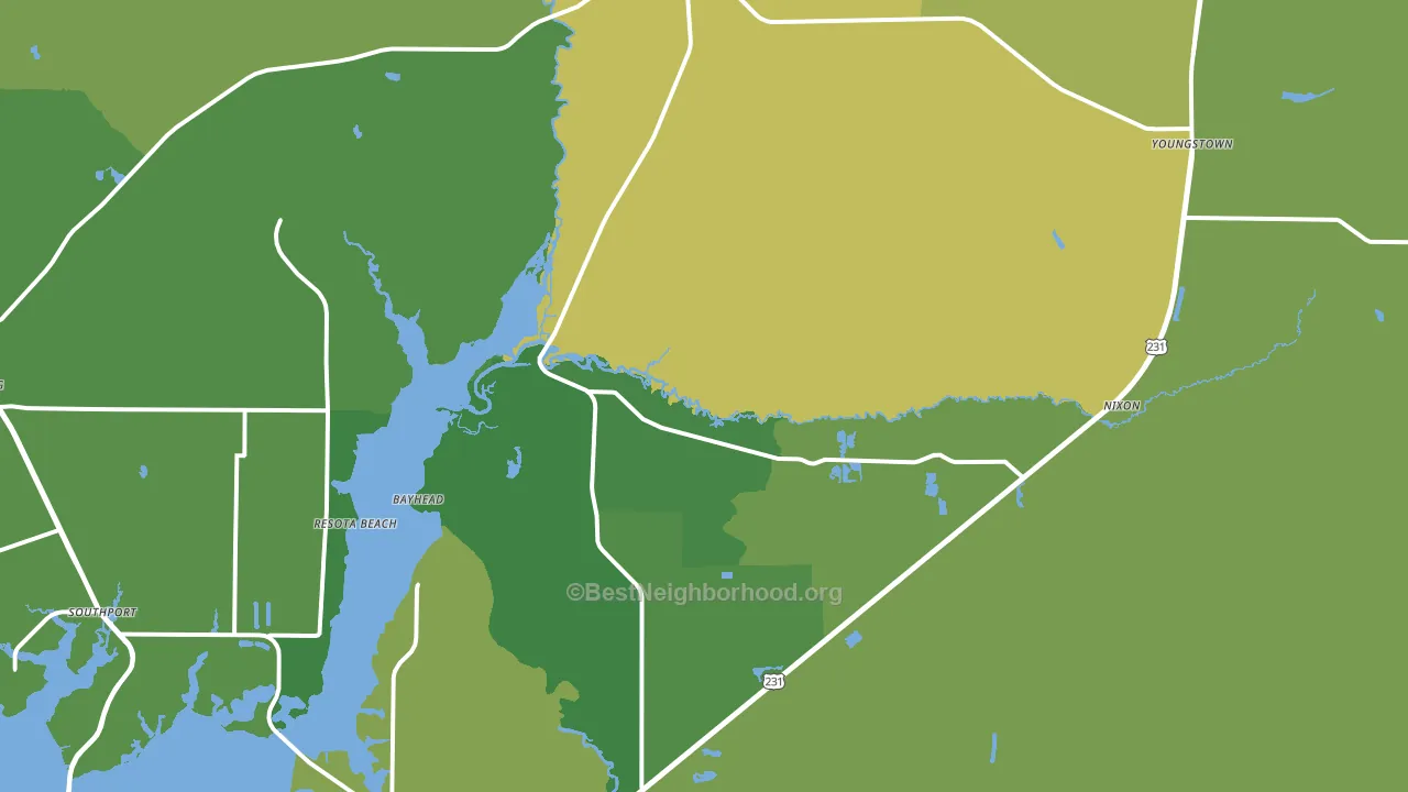 Youngstown, FL block-group voter-turnout map