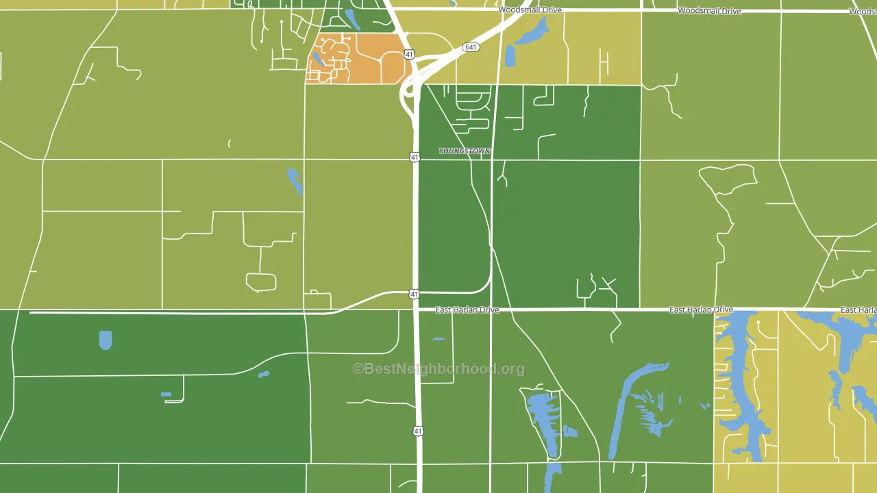 Youngstown, IN block-group voter-turnout map