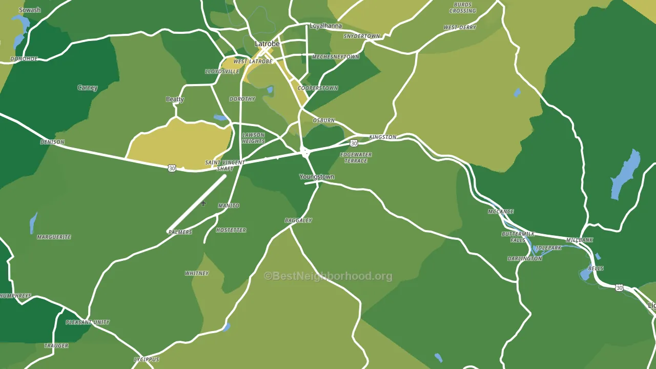 Youngstown, PA block-group voter-turnout map