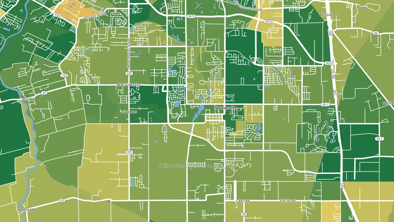 Youngsville, LA block-group voter-turnout map
