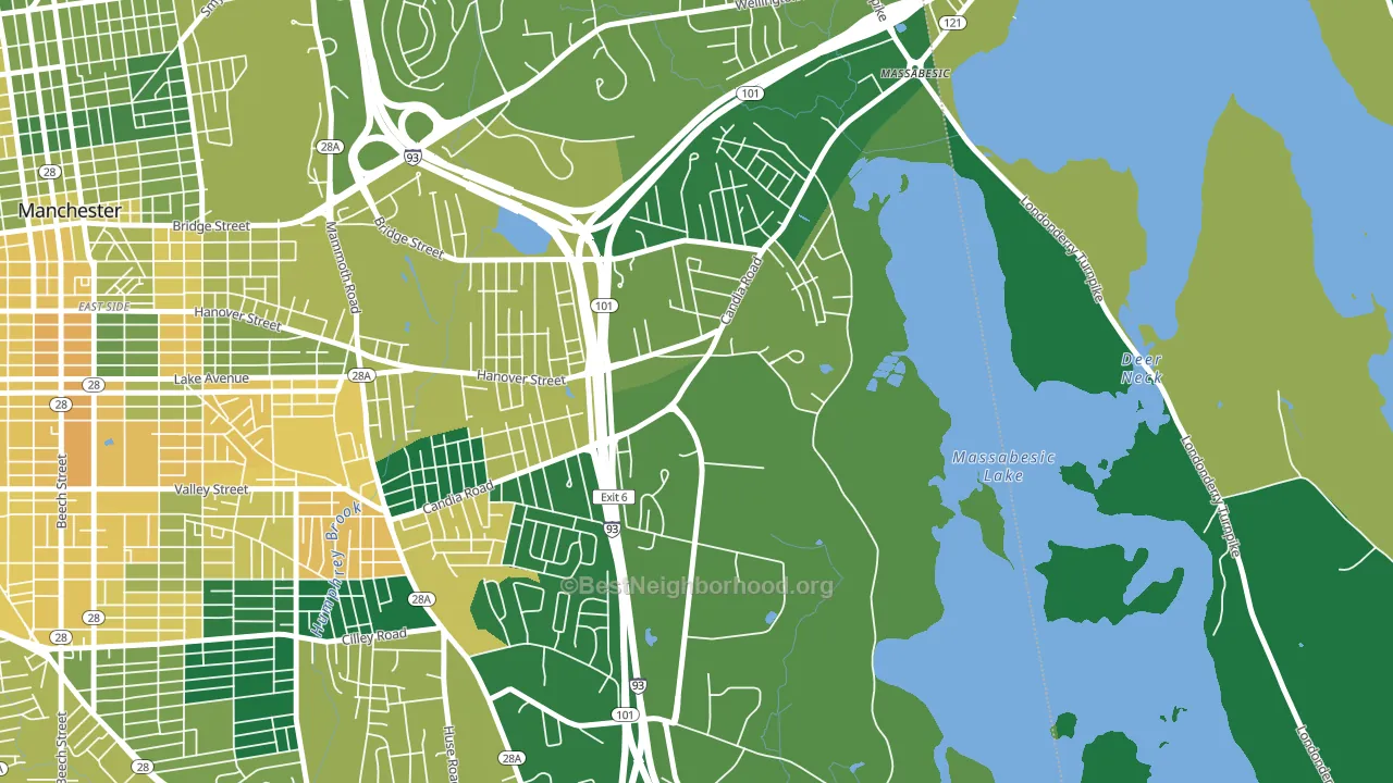 Youngsville, Manchester, NH block-group voter-turnout map