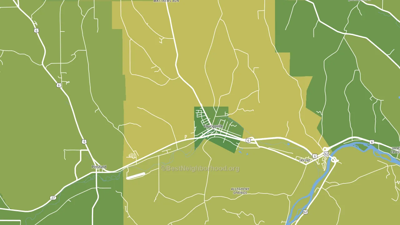 Youngsville, PA block-group voter-turnout map