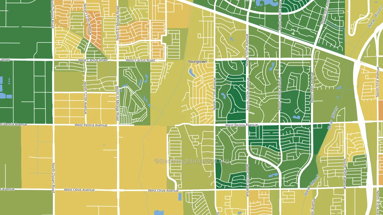 Youngtown, AZ block-group voter-turnout map