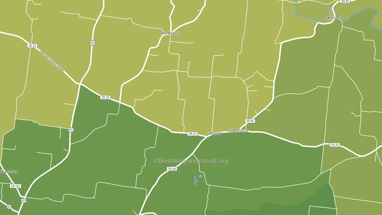 Youngville, TN block-group voter-turnout map