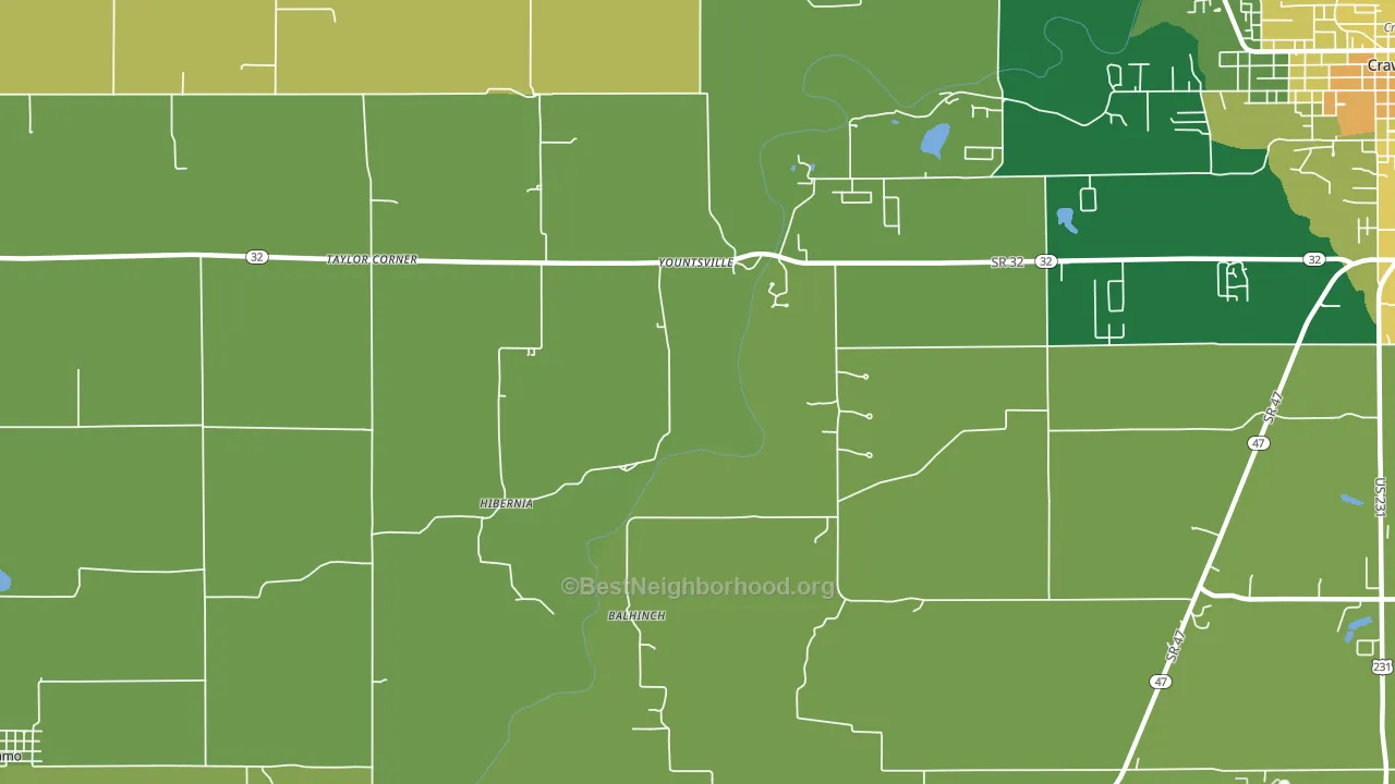 Yountsville, IN block-group voter-turnout map