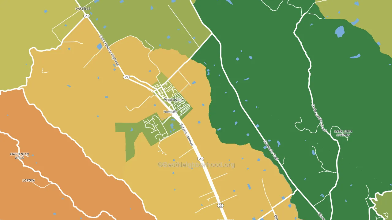 Yountville, CA block-group voter-turnout map