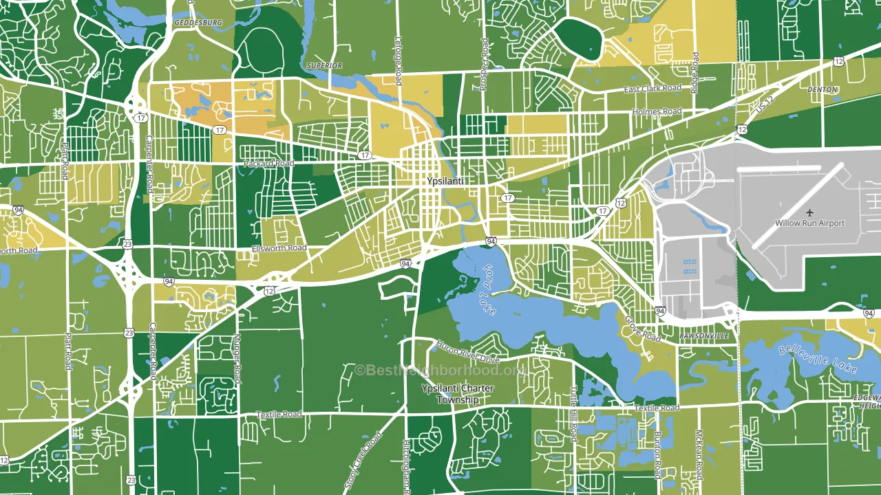 Ypsilanti, MI block-group voter-turnout map