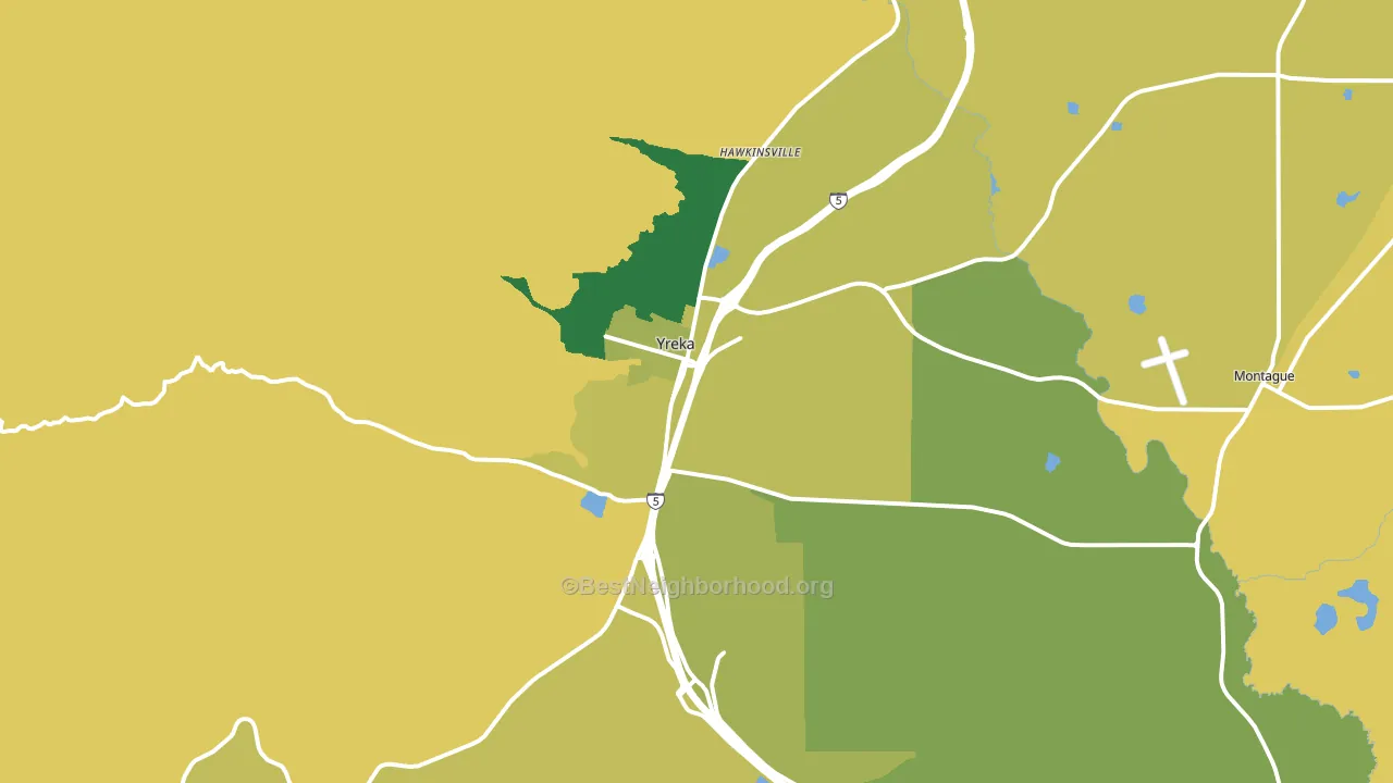 Yreka, CA block-group voter-turnout map