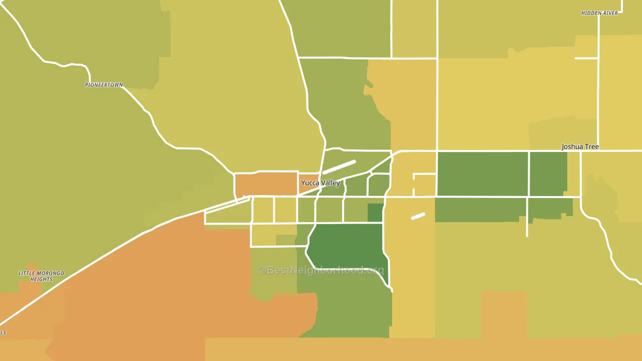 Yucca Valley, CA block-group voter-turnout map