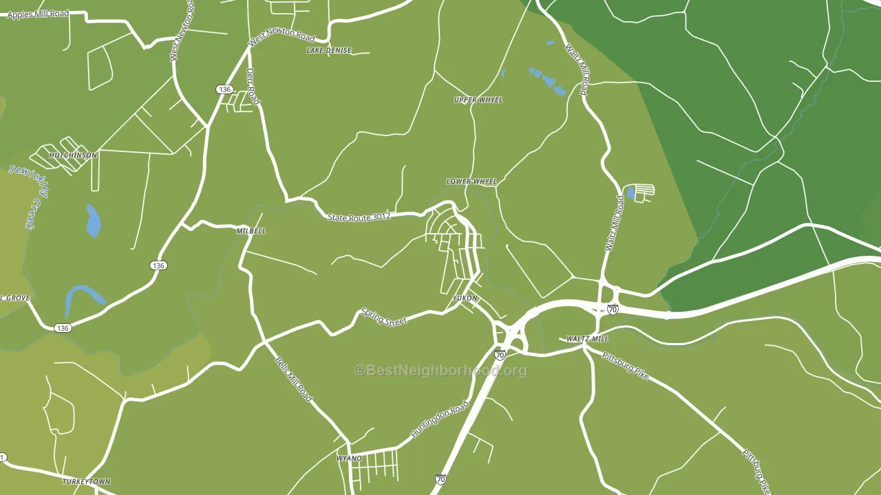 Yukon, PA block-group voter-turnout map