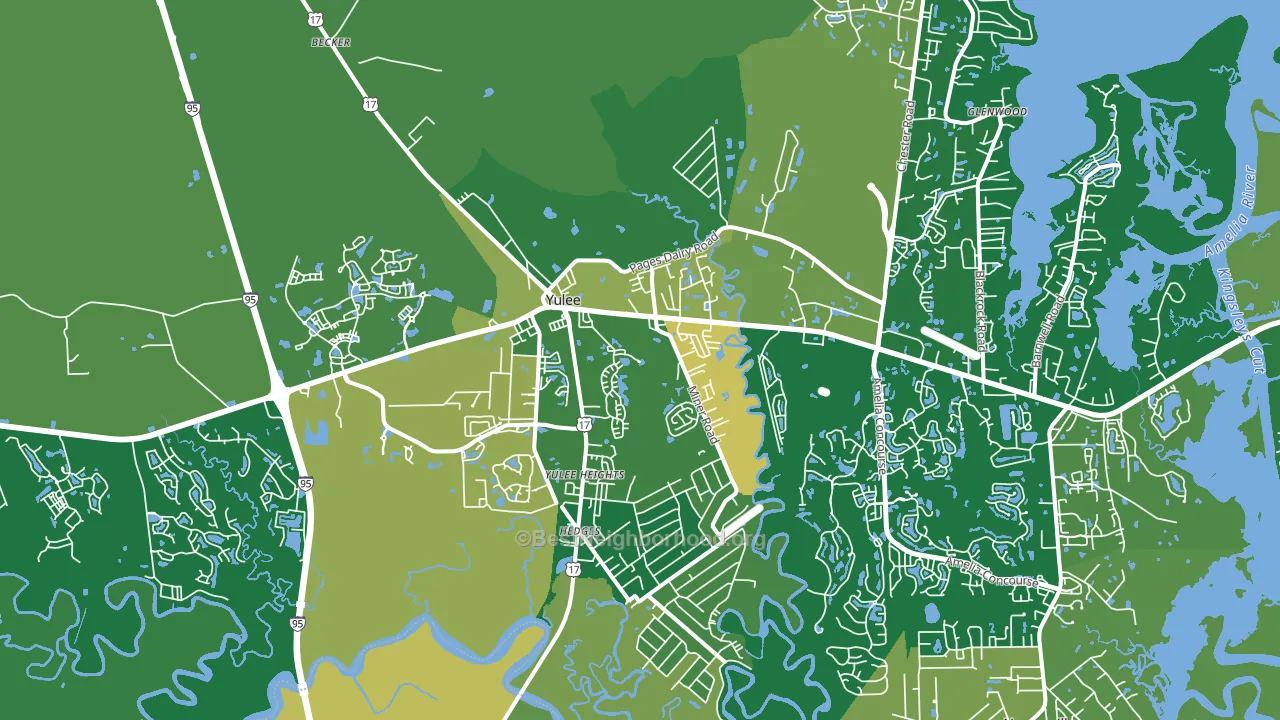 Yulee, FL block-group voter-turnout map