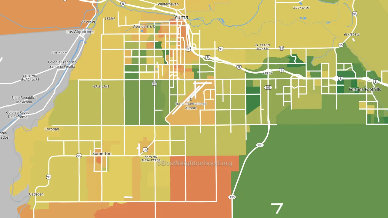 Yuma County, AZ block-group voter-turnout map