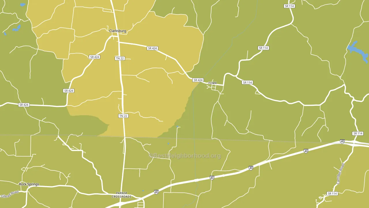 Yuma, TN block-group voter-turnout map