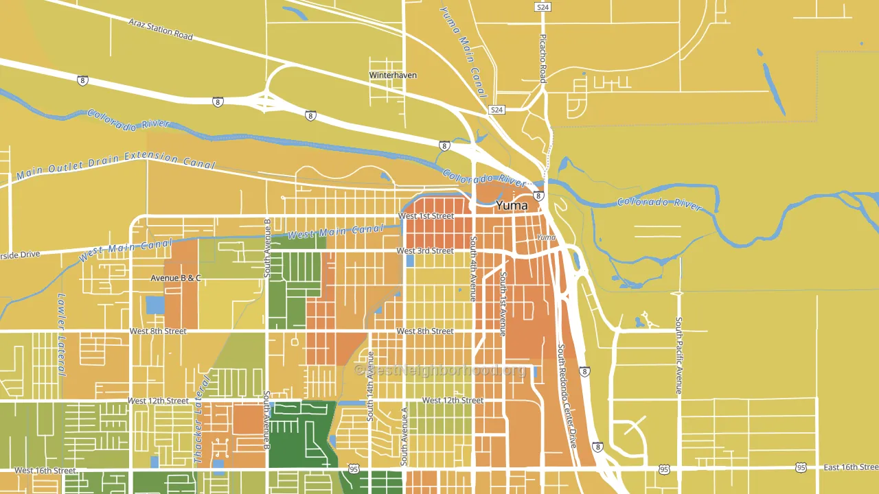 Yuma Townsite, Yuma, AZ block-group voter-turnout map