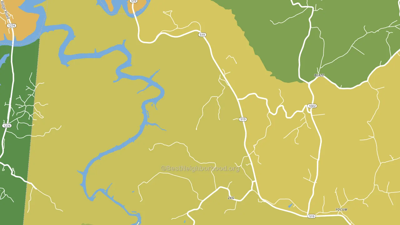 Zag, KY block-group voter-turnout map