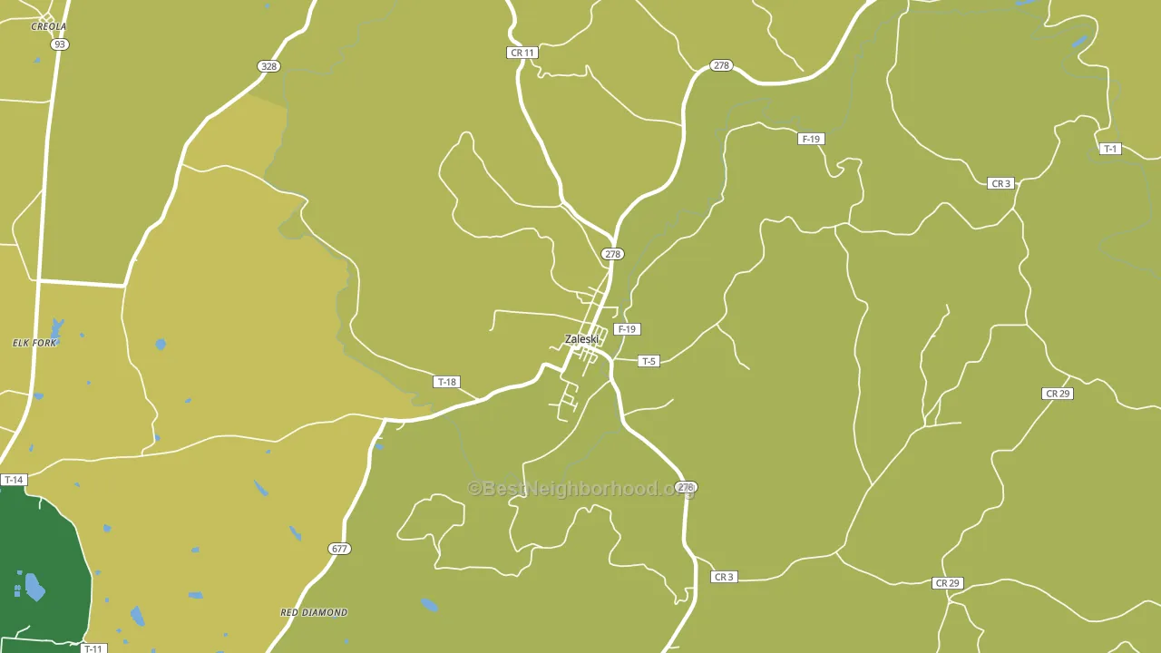 Zaleski, OH block-group voter-turnout map