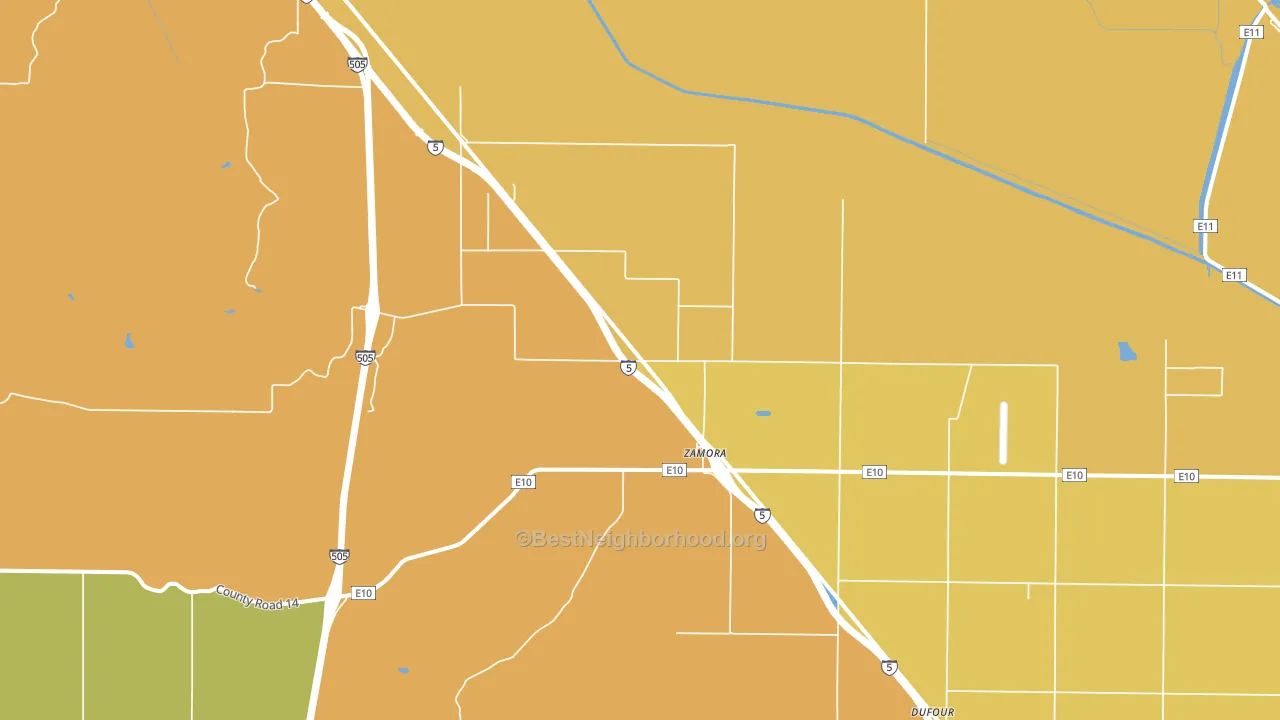 Zamora, CA block-group voter-turnout map