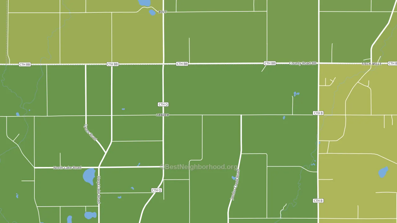 Zander, WI block-group voter-turnout map