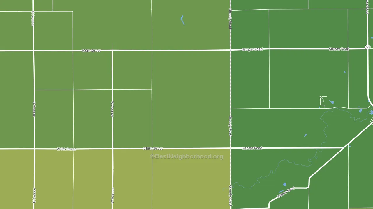 Zaneta, IA block-group voter-turnout map