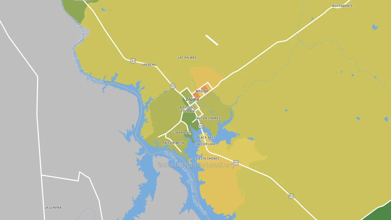 Zapata County, TX block-group voter-turnout map