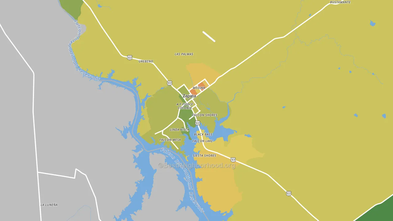 Zapata, TX block-group voter-turnout map
